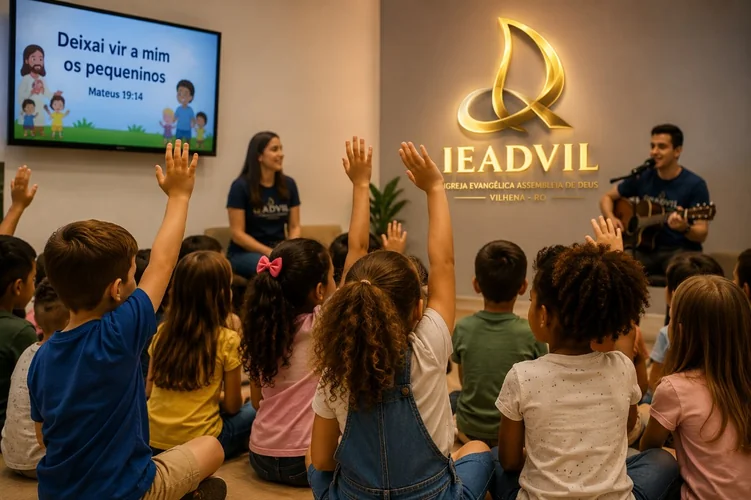 Crianças no Departamento Infantil da IEADVIL em Vilhena, RO